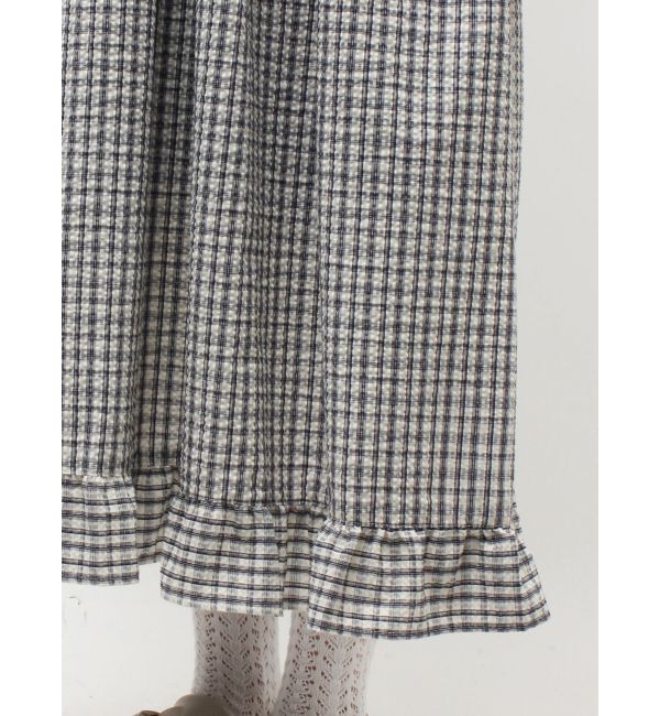 merry jenny「チェックフリルカラーワンピース」|ワンピース|