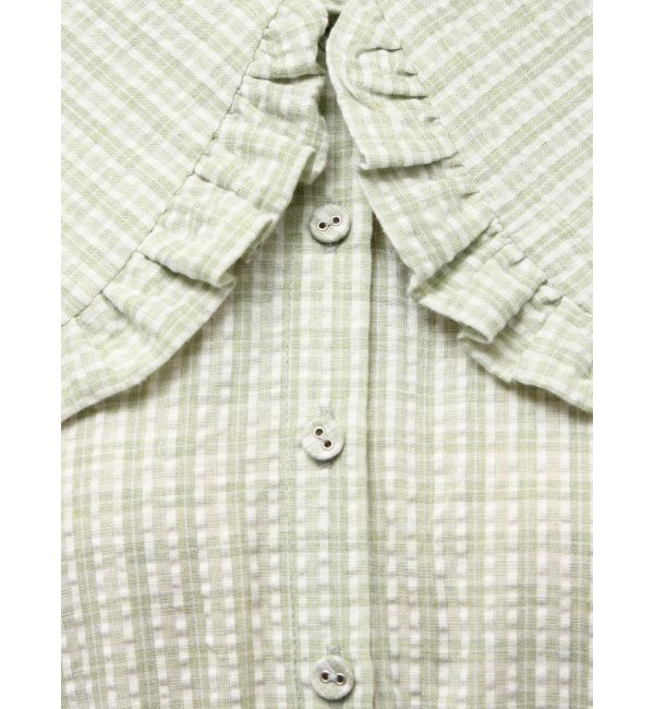 merry jenny「チェックフリルカラーワンピース」|ワンピース|