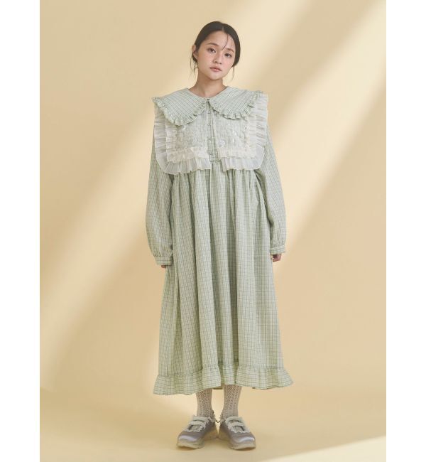 merry jenny「チェックフリルカラーワンピース」|ワンピース|