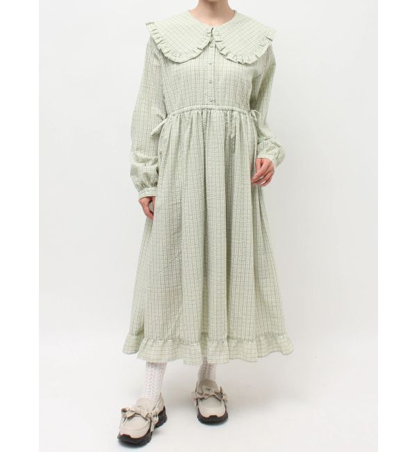 merry jenny「チェックフリルカラーワンピース」|ワンピース|