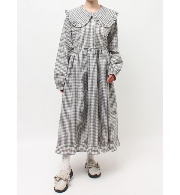 merry jenny「チェックフリルカラーワンピース」|ワンピース|