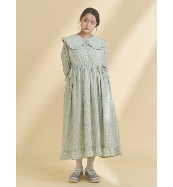merry jenny「チェックフリルカラーワンピース」|ワンピース|