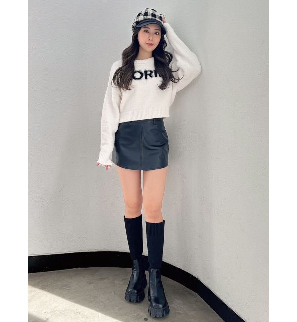 GYDA「フェイクレザースカートライクショートパンツ」|スカート|