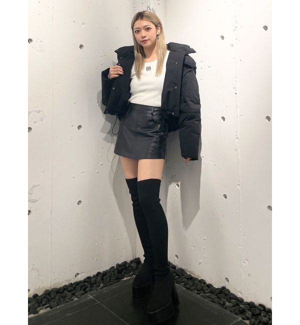 GYDA「フェイクレザースカートライクショートパンツ」|スカート|