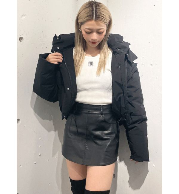 GYDA「フェイクレザースカートライクショートパンツ」|スカート|