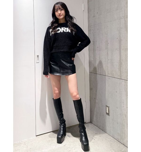 GYDA「フェイクレザースカートライクショートパンツ」|スカート|