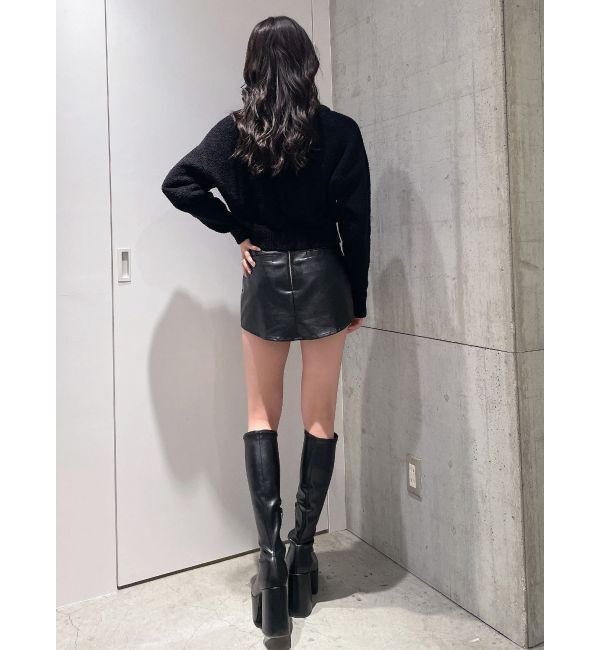 GYDA「フェイクレザースカートライクショートパンツ」|スカート|