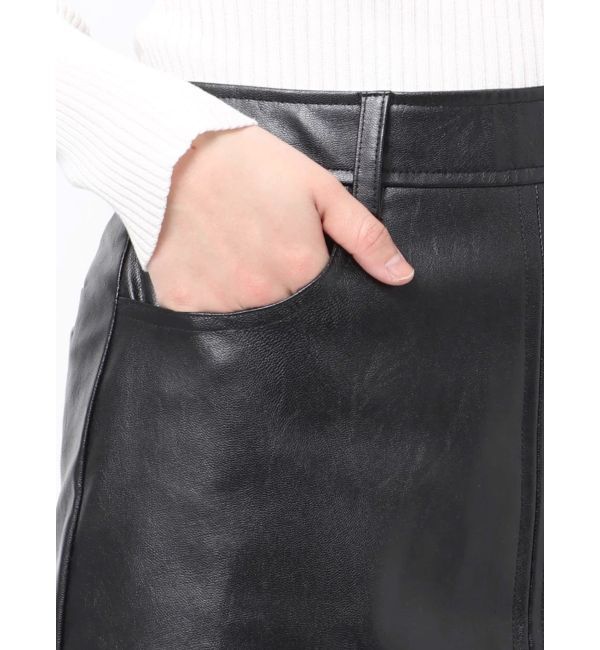 GYDA「フェイクレザースカートライクショートパンツ」|スカート|