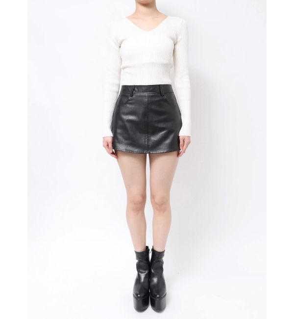 GYDA「フェイクレザースカートライクショートパンツ」|スカート|