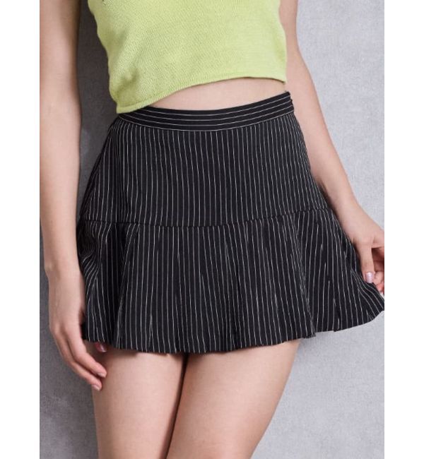 GYDA「プリーツスカートライクショートパンツ」|スカート|ブラック