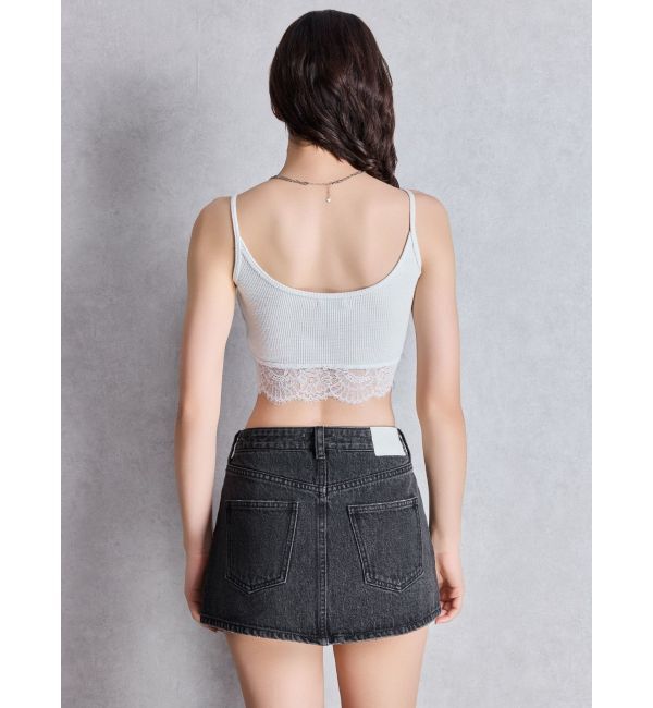 GYDA「ハイウエストダメージスカートライクデニムショートパンツ」|スカート|