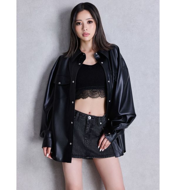 GYDA「ハイウエストダメージスカートライクデニムショートパンツ」|スカート|