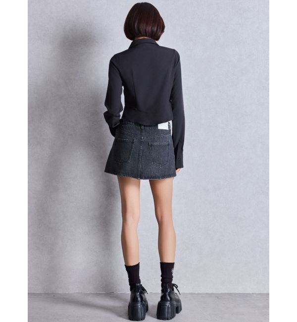GYDA「ハイウエストダメージスカートライクデニムショートパンツ」|スカート|