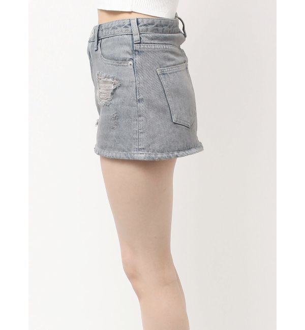 GYDA「ハイウエストダメージスカートライクデニムショートパンツ」|スカート|