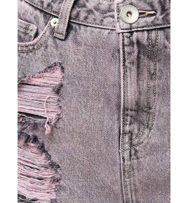 GYDA「ハイウエストダメージスカートライクデニムショートパンツ」|スカート|