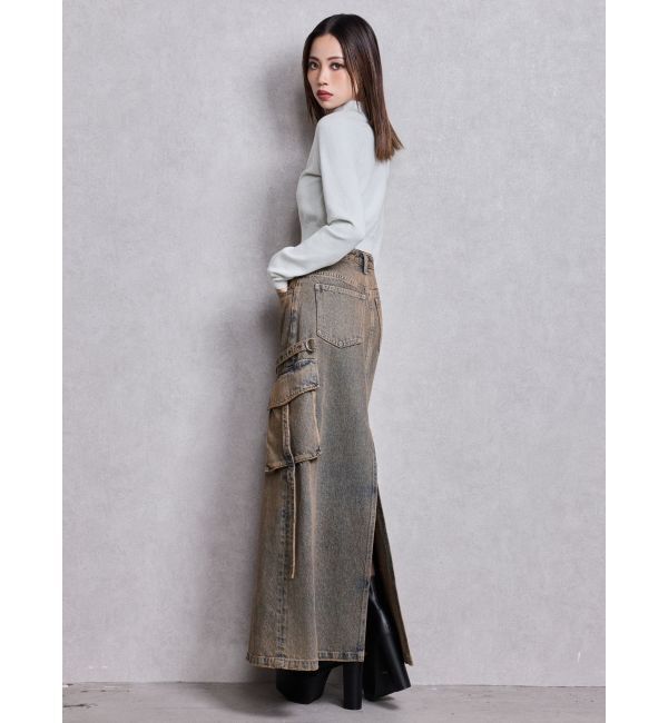GYDA「ハイウエストG bijou CARGOデニムロングスカート」|スカート|