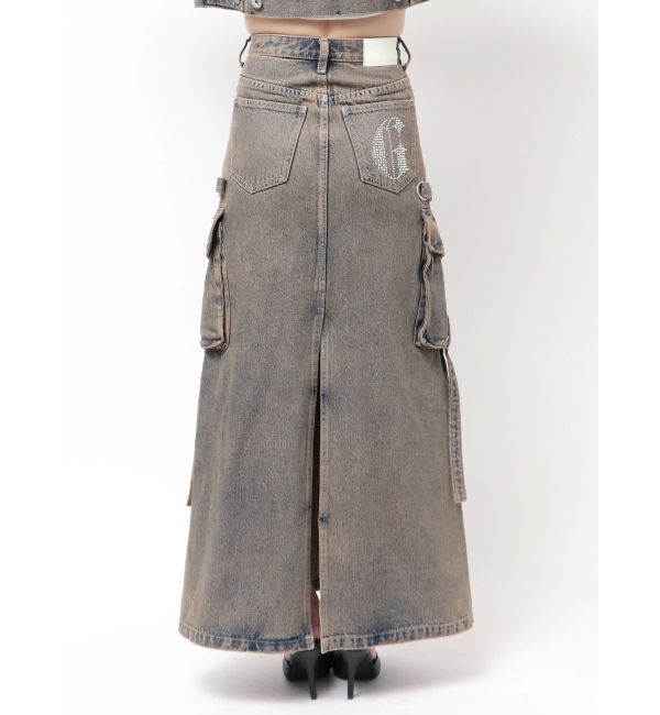 GYDA「ハイウエストG bijou CARGOデニムロングスカート」|スカート|