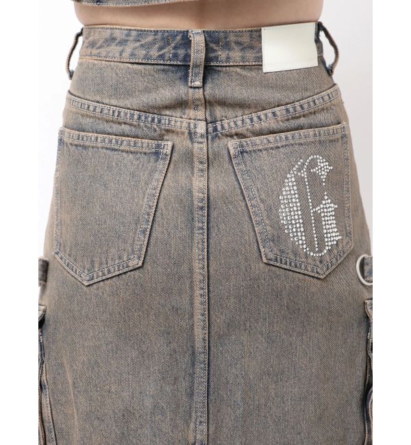 GYDA「ハイウエストG bijou CARGOデニムロングスカート」|スカート|