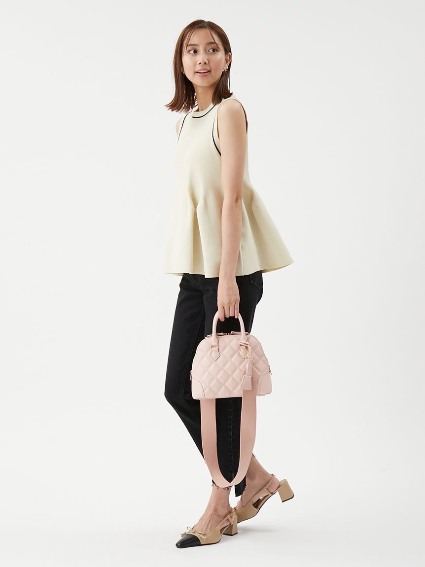 Mila Owen「【USAGI ONLINE・ZOZOTOWN限定カラー】【セットアップ対応】フォルムアンサンブルペプラムノースリニット」|ニット・セーター|