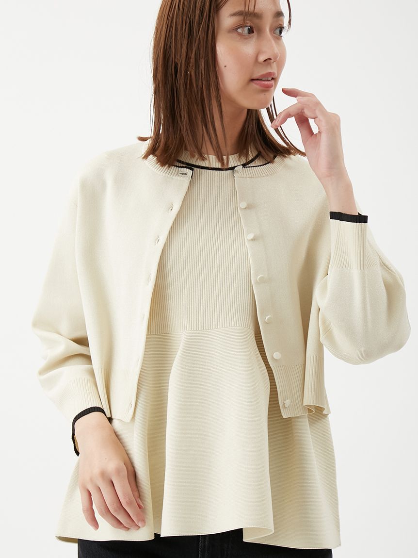 Mila Owen「【USAGI ONLINE・ZOZOTOWN限定カラー】【セットアップ対応】フォルムアンサンブルペプラムノースリニット」|ニット・セーター|