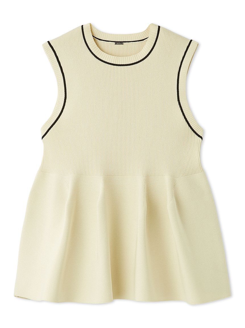 Mila Owen「【USAGI ONLINE・ZOZOTOWN限定カラー】【セットアップ対応】フォルムアンサンブルペプラムノースリニット」|ニット・セーター|