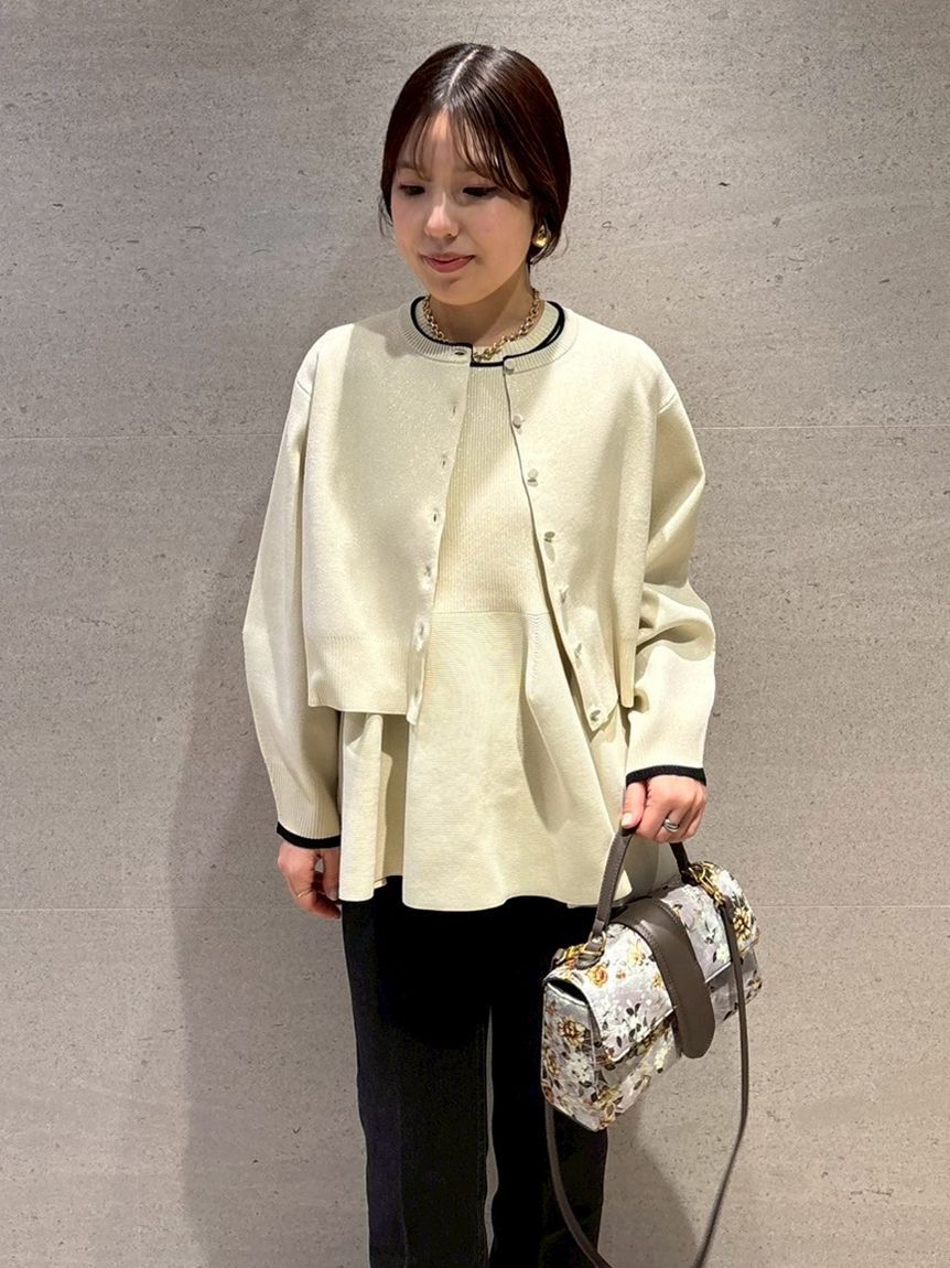 Mila Owen「【USAGI ONLINE・ZOZOTOWN限定カラー】【セットアップ対応】フォルムアンサンブルペプラムノースリニット」|ニット・セーター|