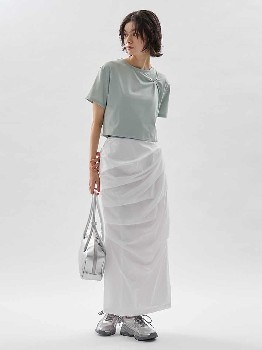 emmi atelier「サイドタックナロースカート/撥水【セットアップ対応】」|スカート|WHT