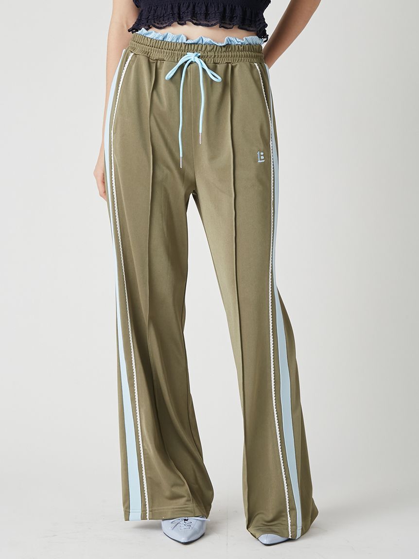 LILY BROWN「ピコレースフレアトラックパンツ」|チノ|