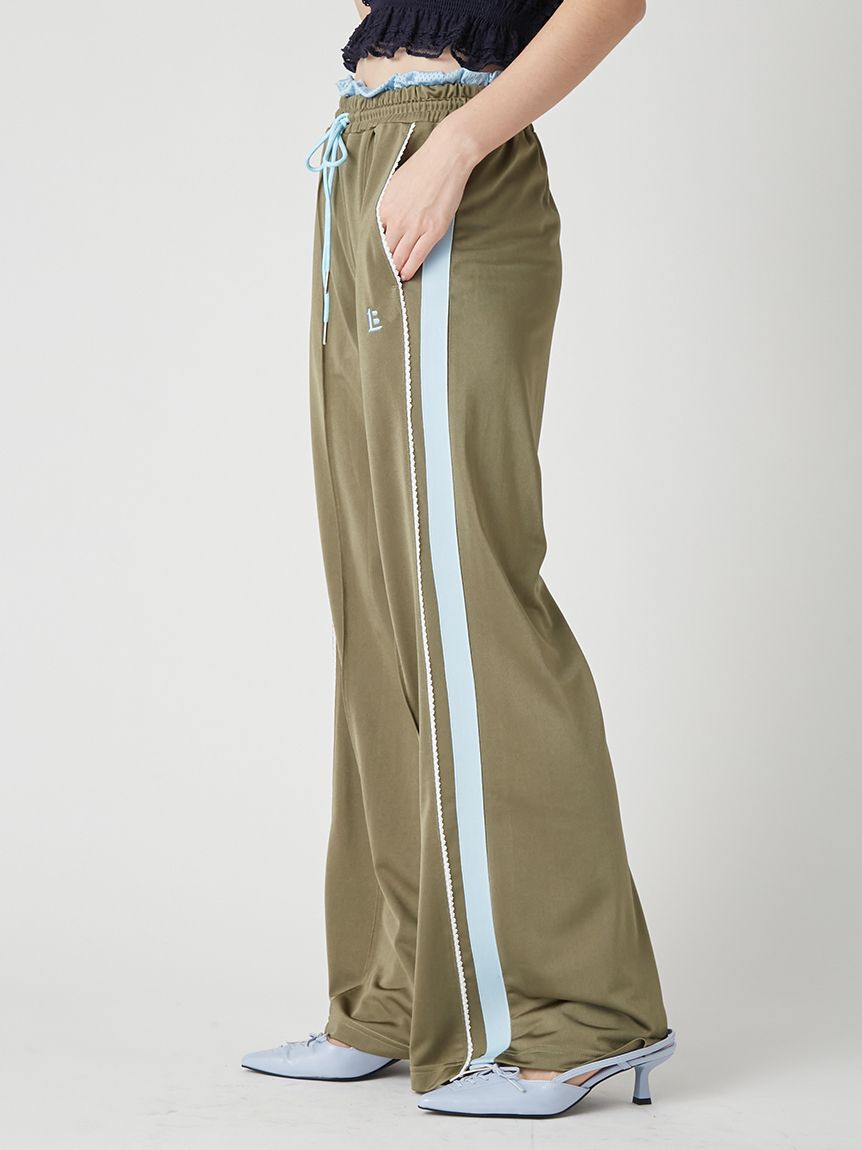 LILY BROWN「ピコレースフレアトラックパンツ」|チノ|