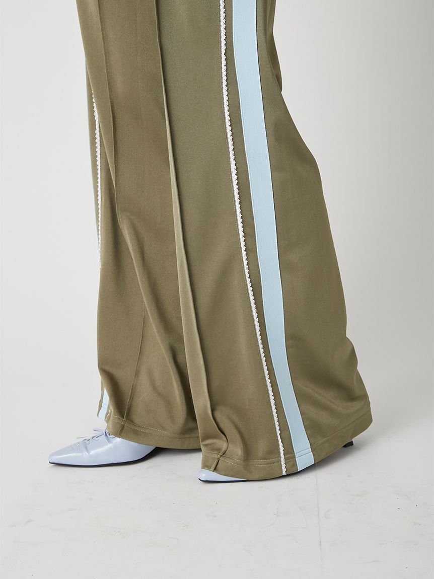 LILY BROWN「ピコレースフレアトラックパンツ」|チノ|