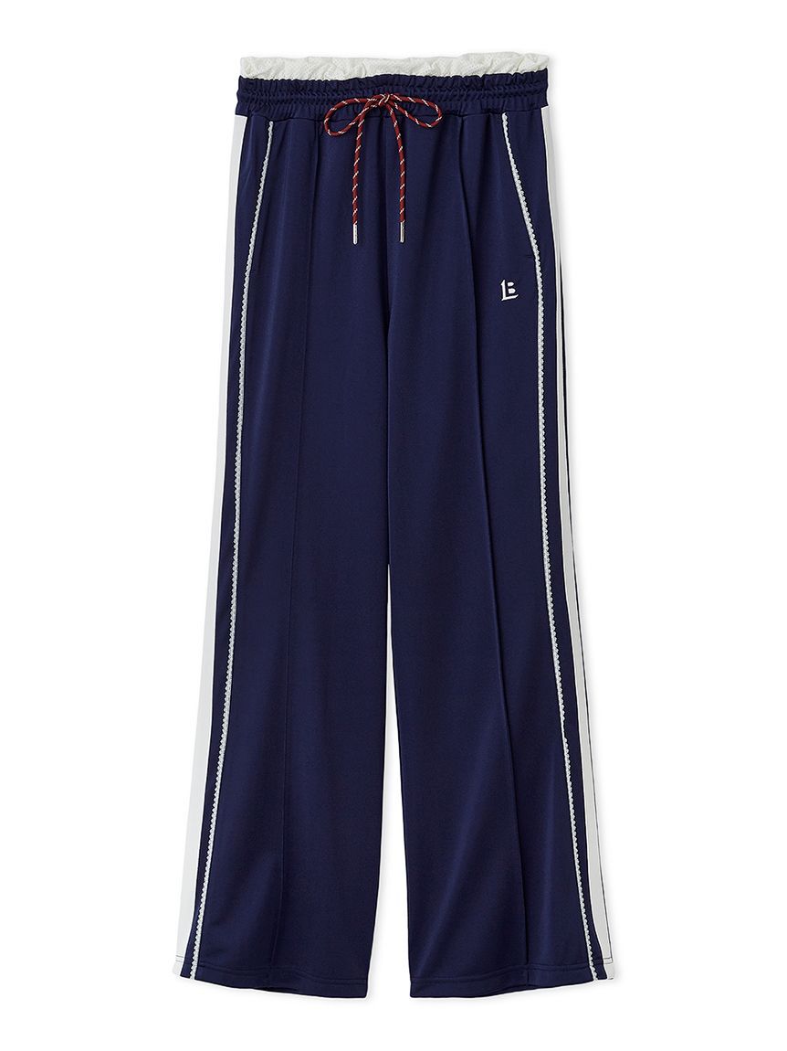 LILY BROWN「ピコレースフレアトラックパンツ」|チノ|NVY