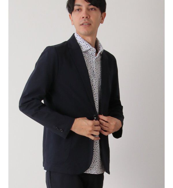 IKKA LOUNGE「【セットアップ対応】イージーケア速乾鹿の子ジャケット」|テーラードジャケット|ネイビー