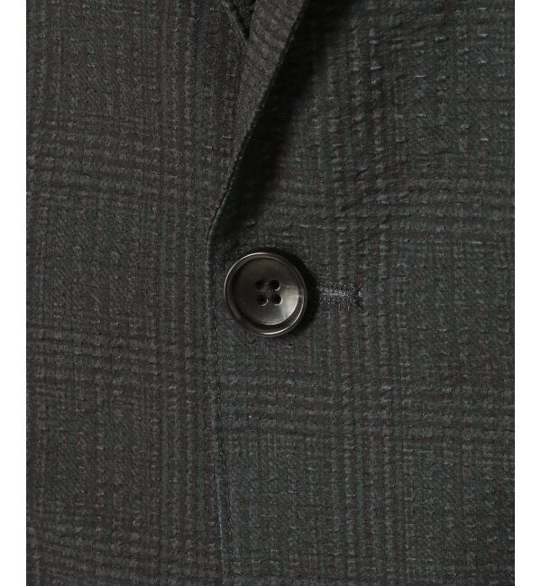 IKKA LOUNGE「【セットアップ対応】ブラックドットサッカーライトジャケット」|テーラードジャケット|