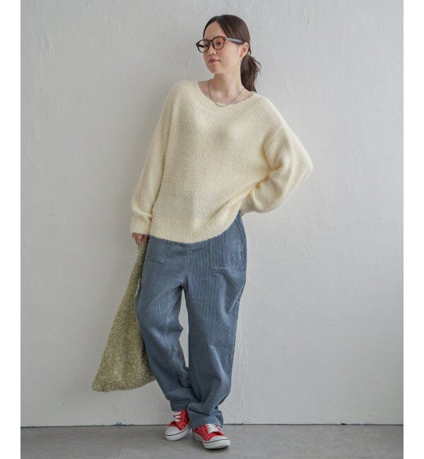 Lbc with Life「フェザーヤーン畦ニットプルオーバー」|カーディガン|