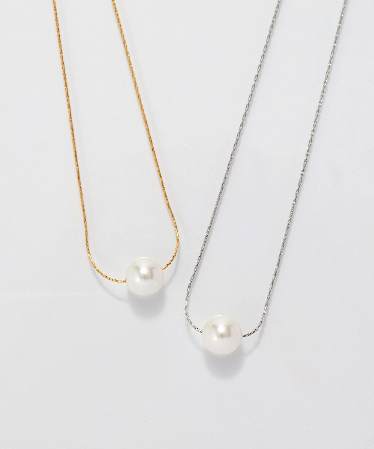 Phoebe「【金属アレルギー対応】ワントップパールネックレス　ゴールド/サージカルステンレス」|ネックレス|