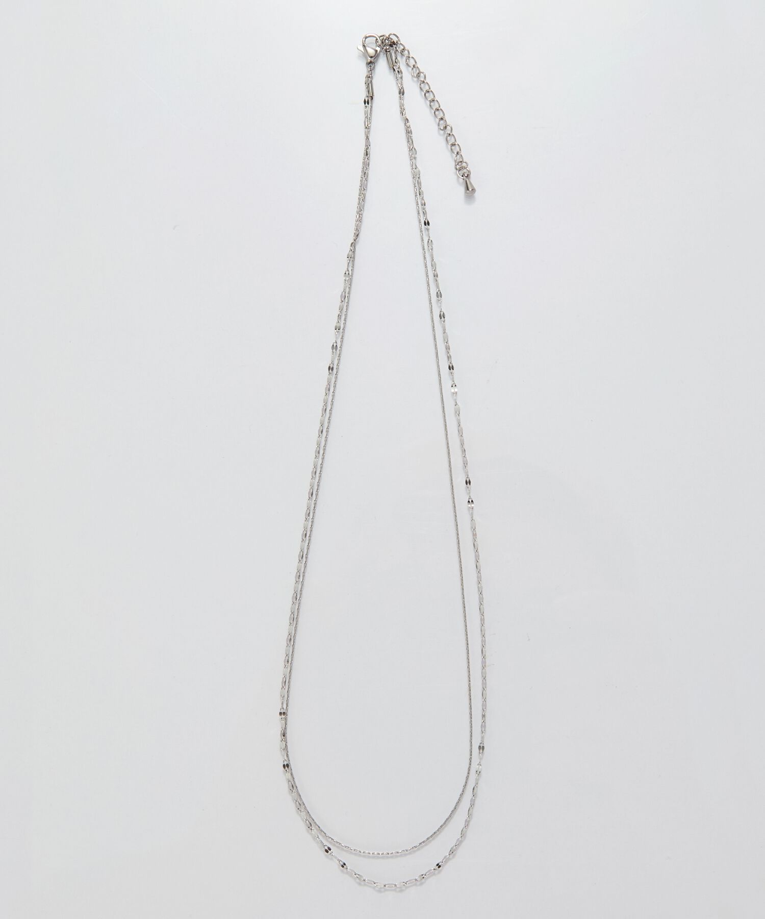 Phoebe「【金属アレルギー対応】ダブルチェーンネックレス　シルバー/サージカルステンレス」|ネックレス|