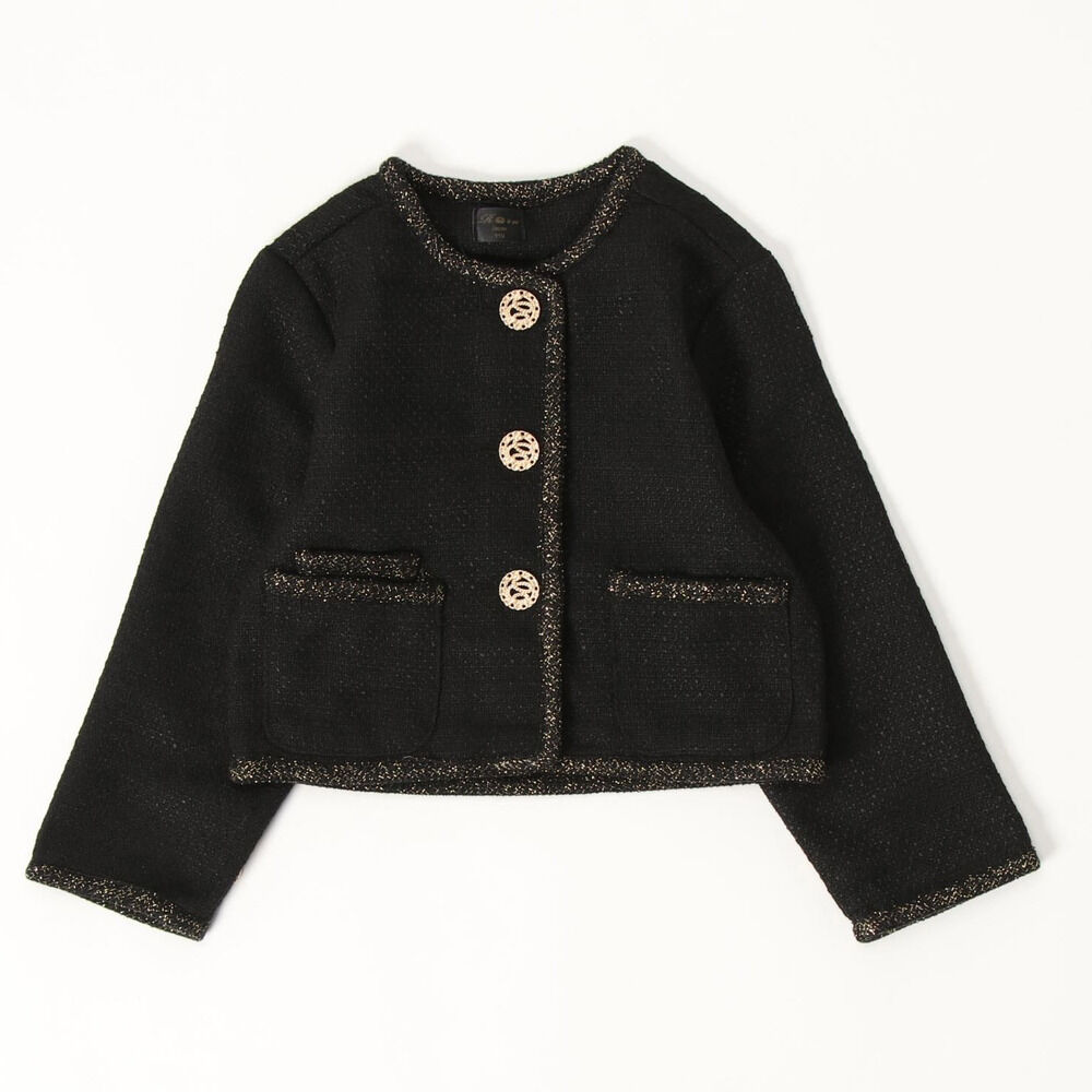 BACKYARD FAMILY「キッズ ジャケット 女の子 フォーマル 通販 ツイードジャケット 61012302」|その他|ブラック1
