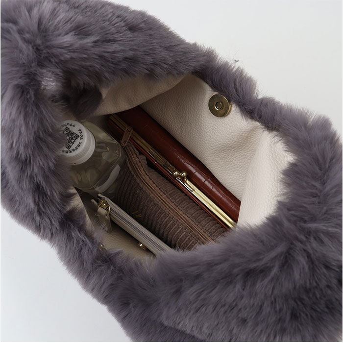 BACKYARD FAMILY「ファー ハンドバッグ 通販 ハンドバック ファーバッグ ファーバック レディース モコモコバッグ」|ハンドバッグ|