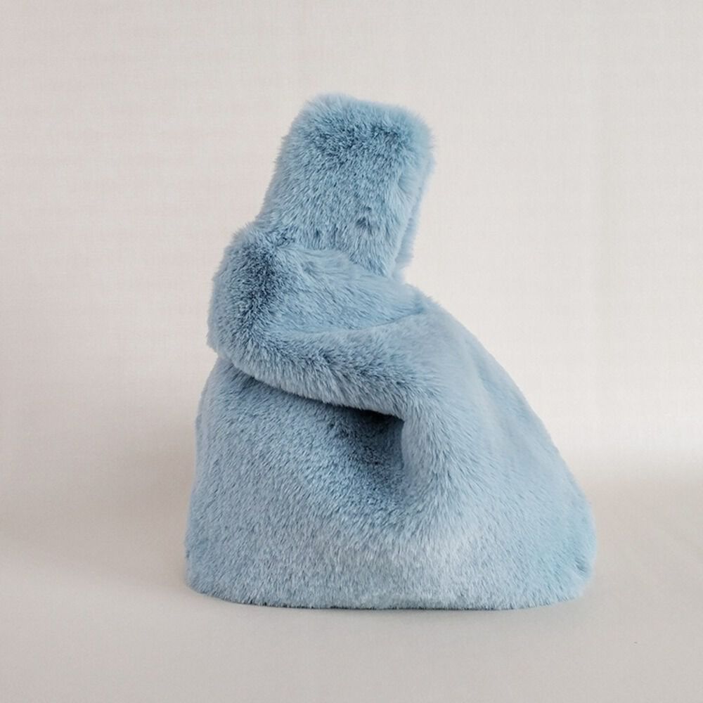 BACKYARD FAMILY「ファー ハンドバッグ 通販 ハンドバック ファーバッグ ファーバック レディース モコモコバッグ」|ハンドバッグ|ブルー1