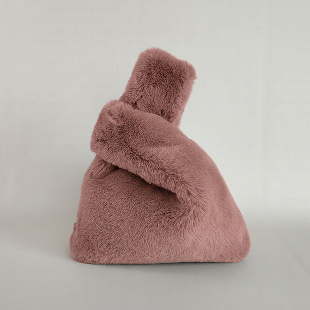 BACKYARD FAMILY「ファー ハンドバッグ 通販 ハンドバック ファーバッグ ファーバック レディース モコモコバッグ」|ハンドバッグ|ピンク1