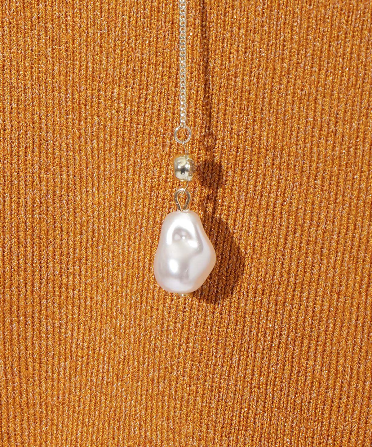 アンドクチュール「ラメニットバックチェーンプルオーバー」|ニット・セーター|