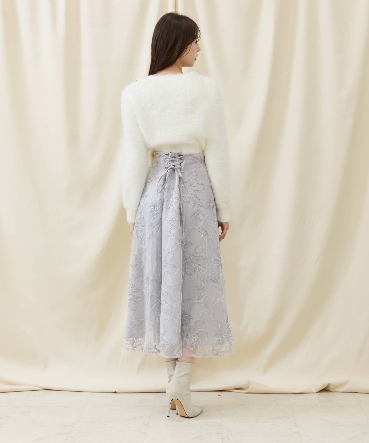 アンドクチュール「エンブロイダリーチュールスカート」|フレア|