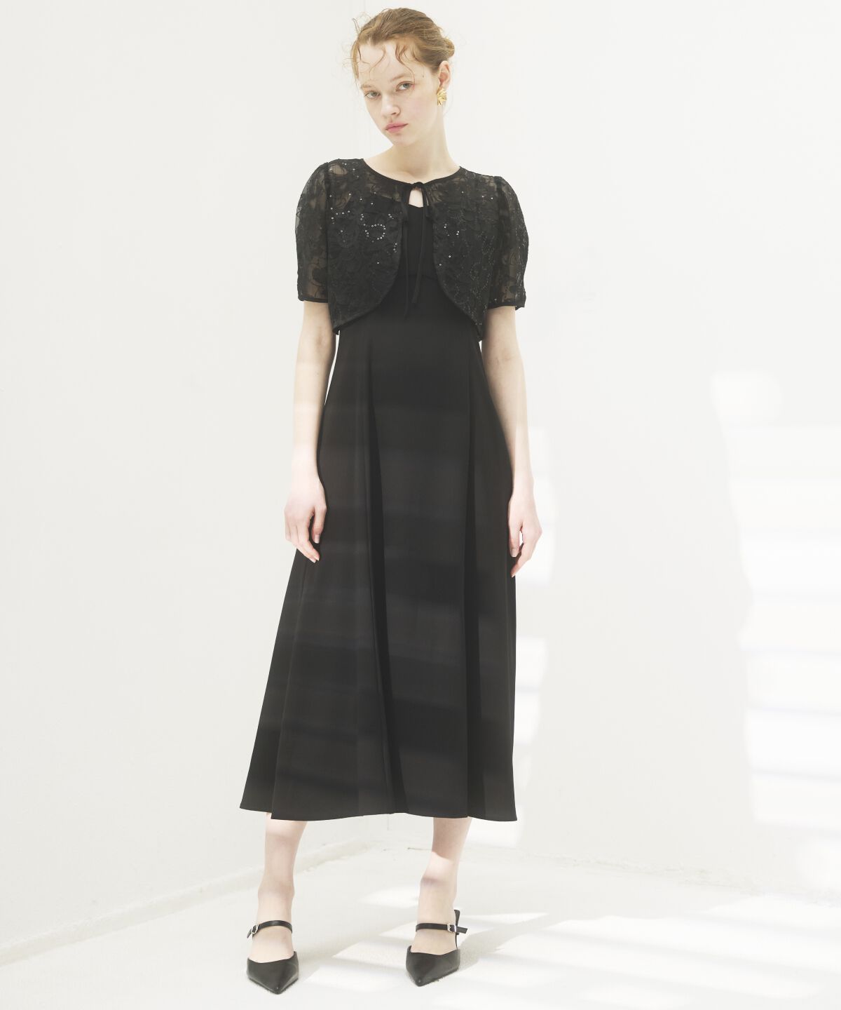 アンドクチュール「2WAYレースケープドレス」|ドレス|