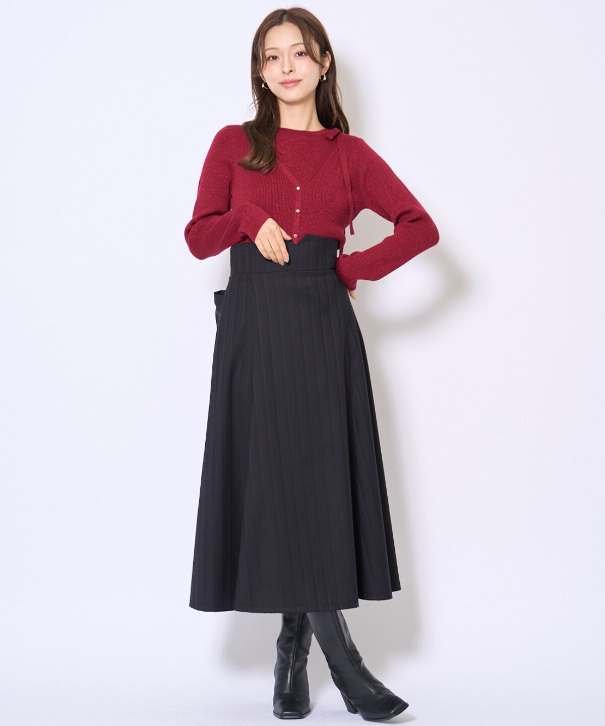 アンドクチュール「ビッグリボンフレアスカート」|フレア|