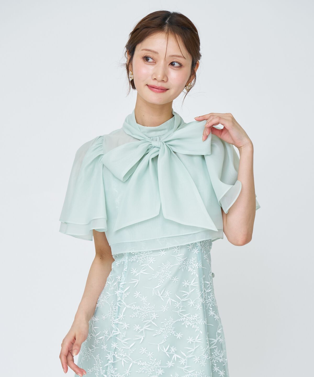 アンドクチュール「ラメボタニカルレースレイヤードドレス」|ドレス|