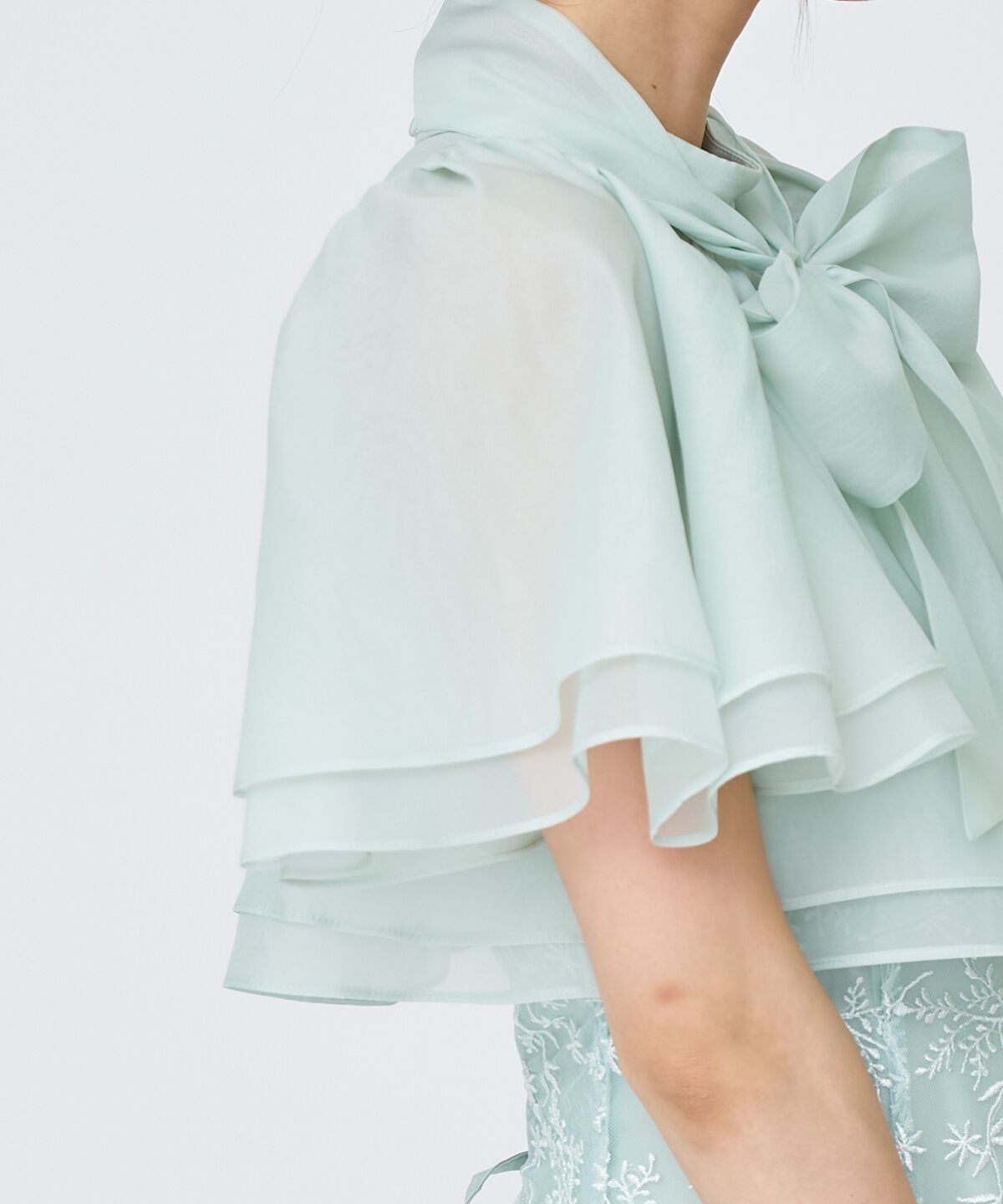 アンドクチュール「ラメボタニカルレースレイヤードドレス」|ドレス|