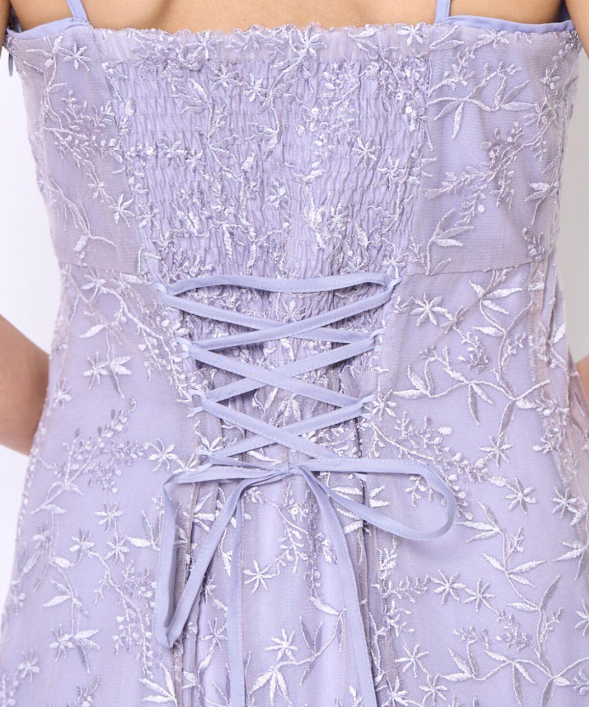 アンドクチュール「ラメボタニカルレースレイヤードドレス」|ドレス|