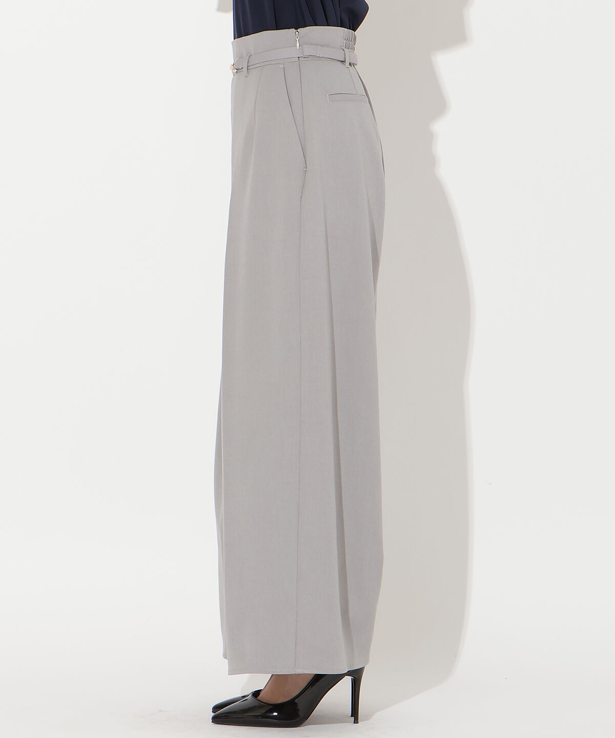 アンドクチュール「ハイウエストタックワイドパンツ」|その他|