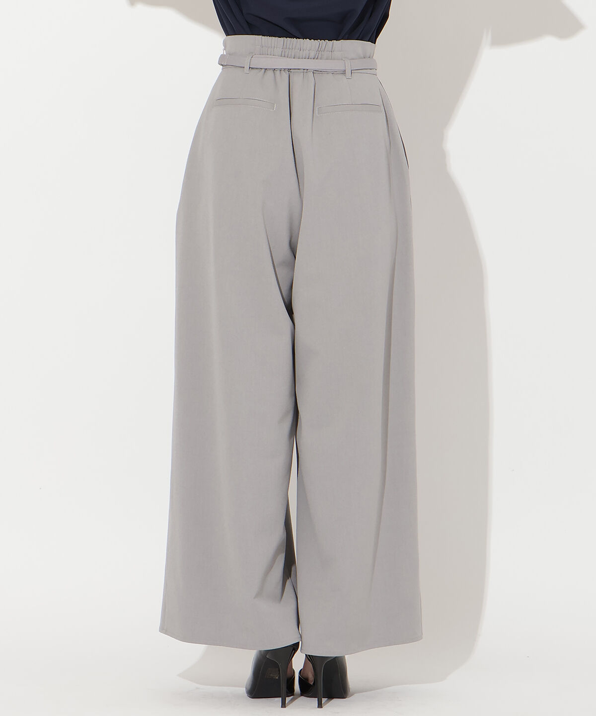 アンドクチュール「ハイウエストタックワイドパンツ」|その他|