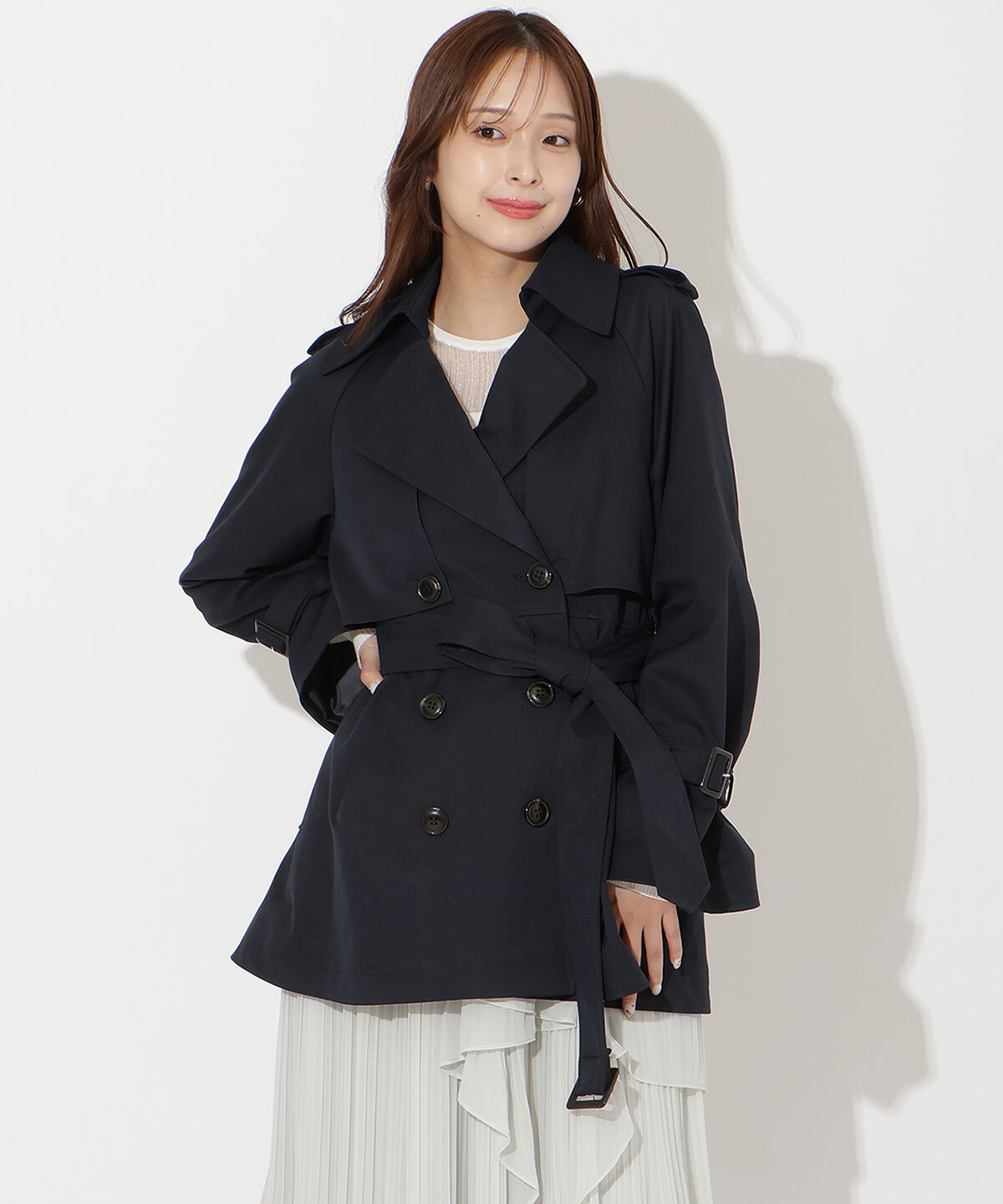 アンドクチュール「ミドル丈トレンチコート」|トレンチコート|